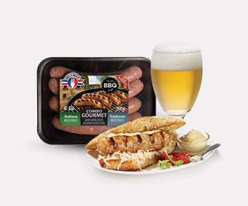 Duo saucisses Italienne douce et Toulouse Olymel gourmet