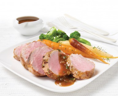 Pork tenderloin with dijon mustard and fine herbs