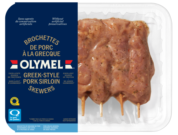 Brochettes de surlonge de porc à la Grecque