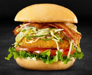 Crispy Chicken Burger with bacon
