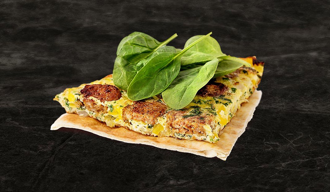 Sausage Frittata on Flat Bread