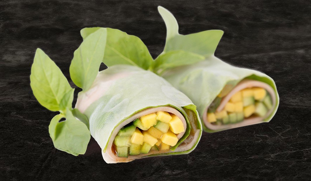 Mock Chicken Mango Summer Rolls