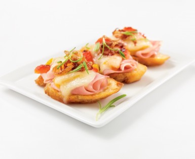 Mini-croques with slowly cooked ham