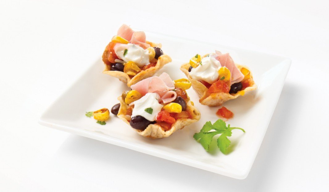 Small Mexican Style Croustades with Old Fashioned Smoked Ham