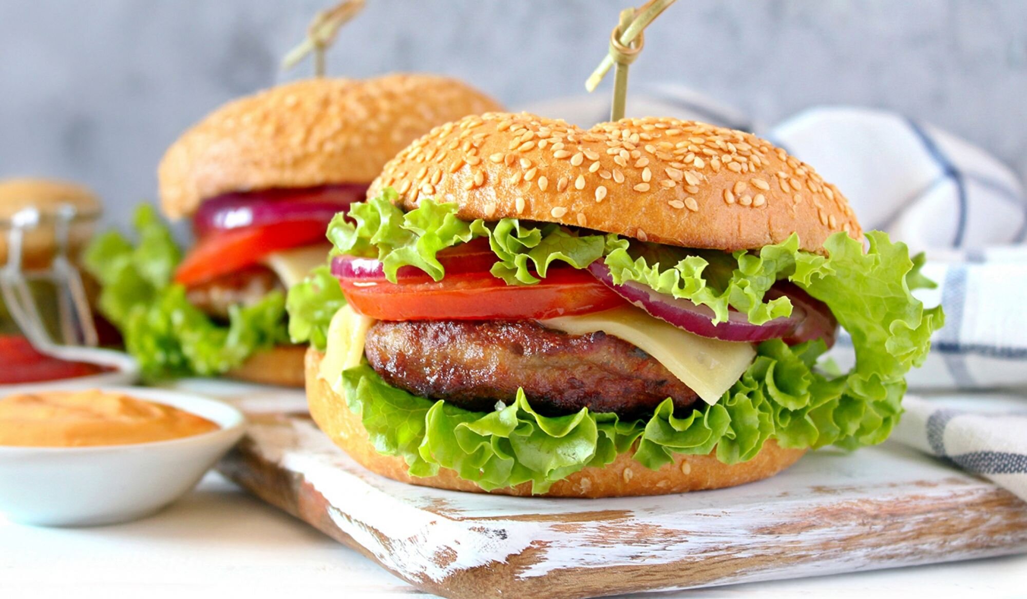 Burgers de dinde double bacon