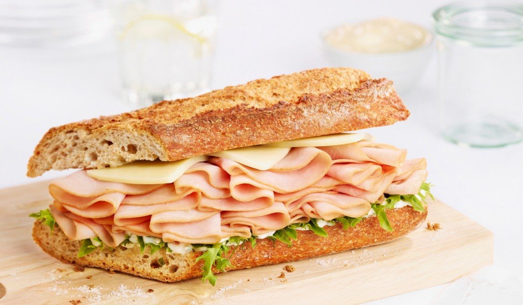 Baguette with Slowly Cooked Ham and Honey Mayonnaise