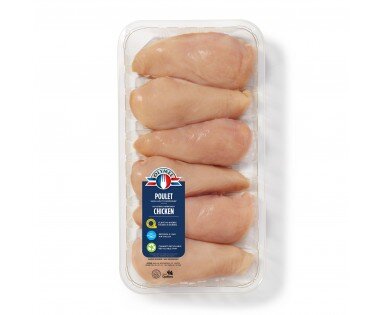 Poitrines de poulet désossées