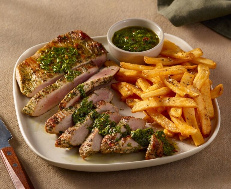 Bavette de porc chimichurri et sauce Chimichurri