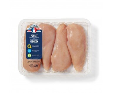 Poitrines de poulet désossées