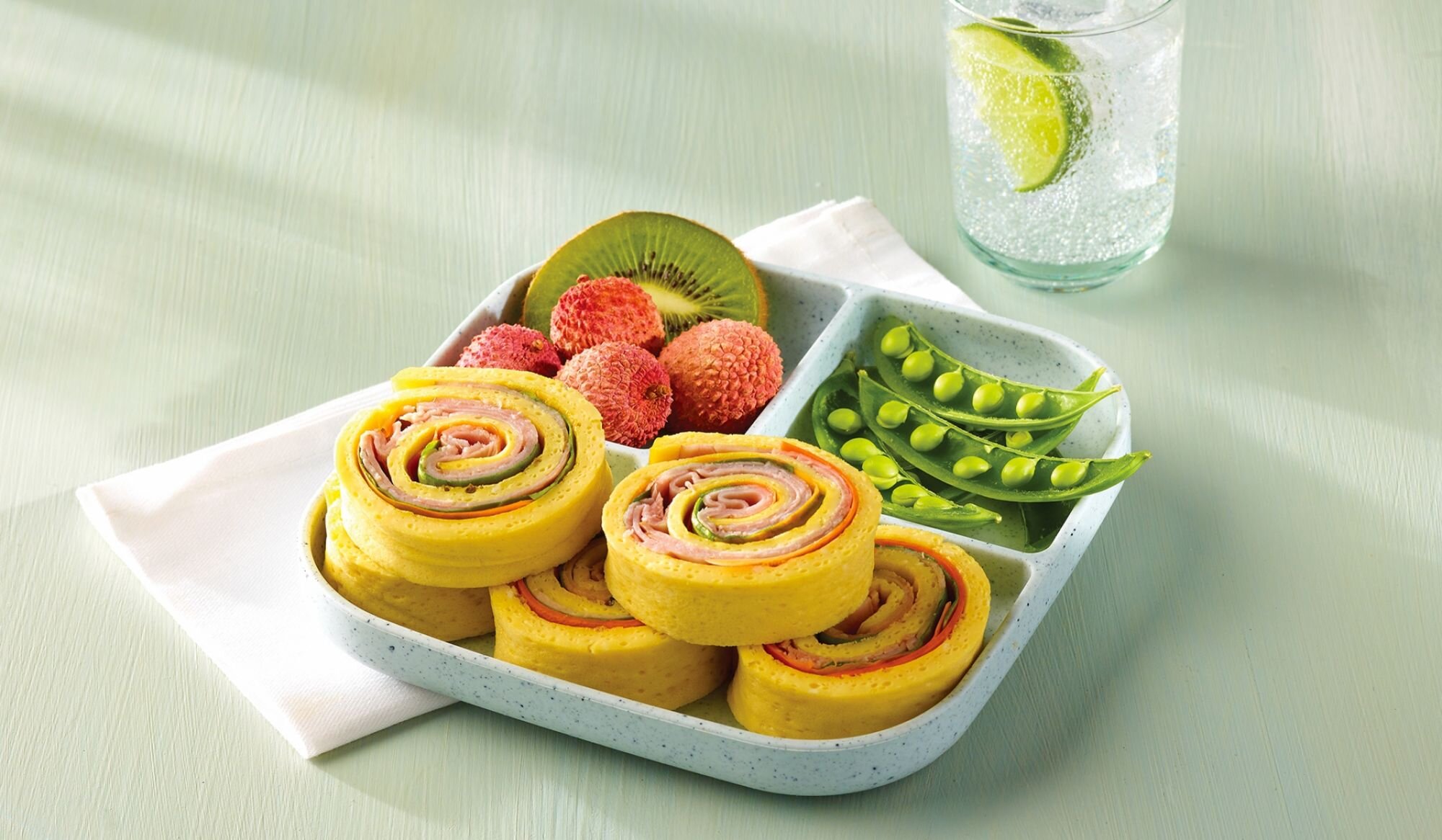 Rolled Omelet with ham, Tamagoyaki Style