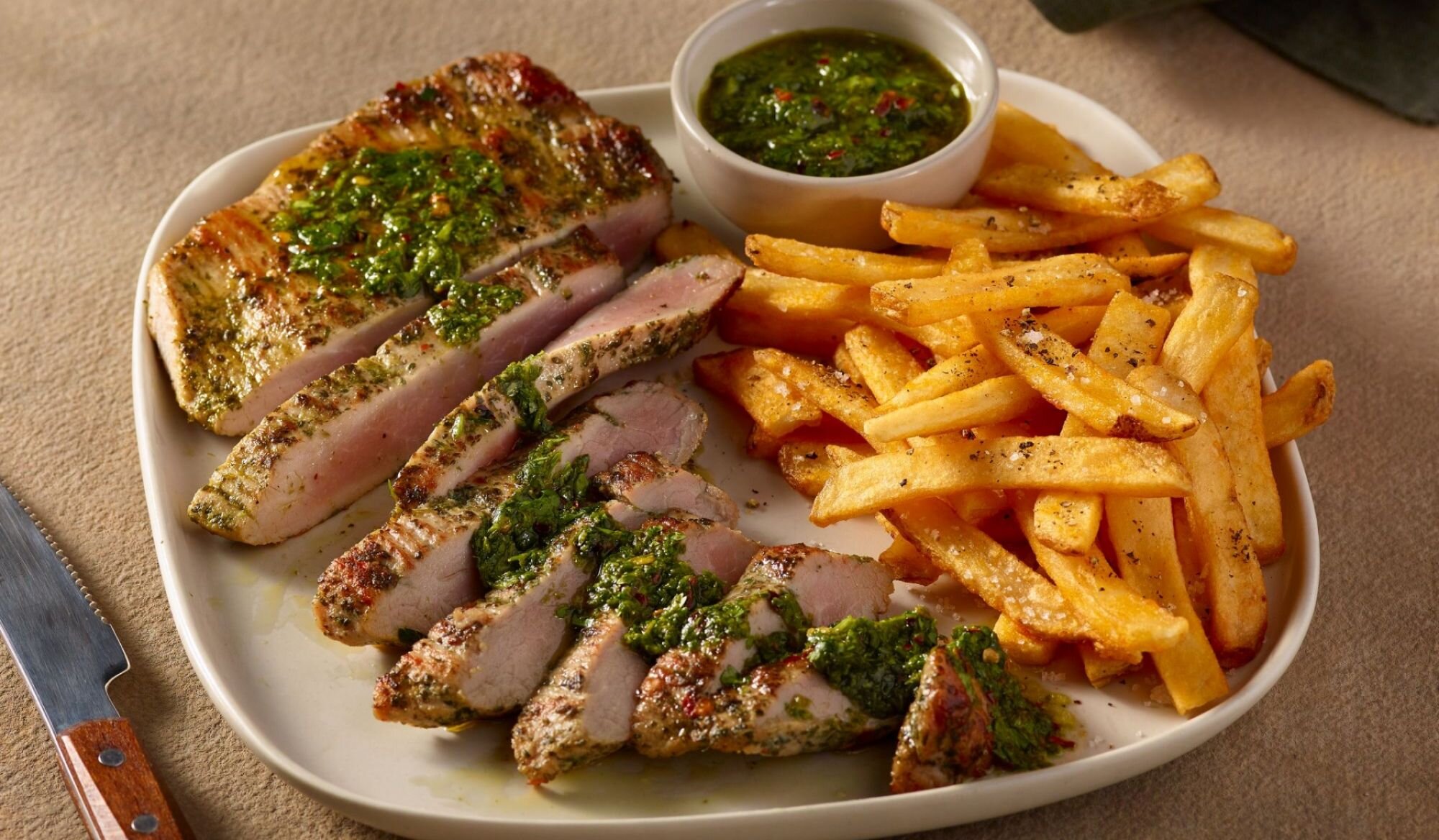  Bavette de porc chimichurri et sauce Chimichurri