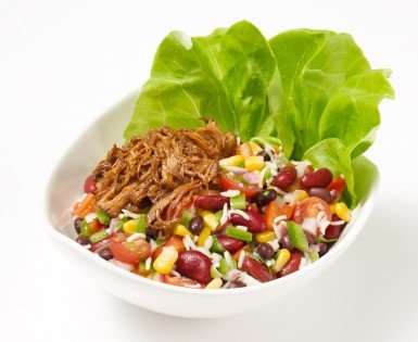 Salade mexicaine au porc effiloché