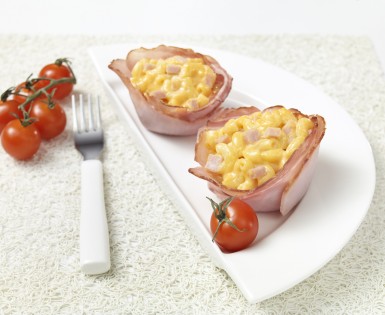 Macaroni au fromage en coquilles de jambon