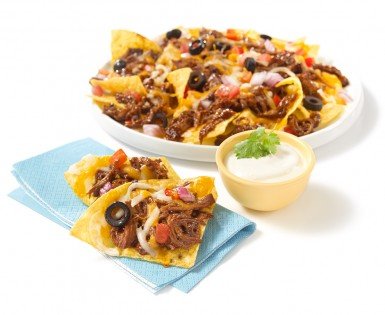 Nachos suprêmes à l'effiloché de porc B.B.Q. Olymel