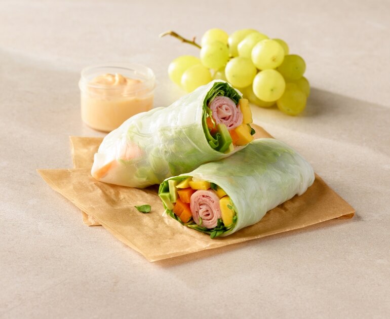 Ham & Mango Spring Rolls 