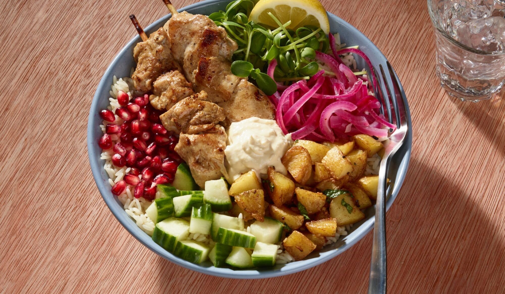 Bols repas de poulet Shish Taouk