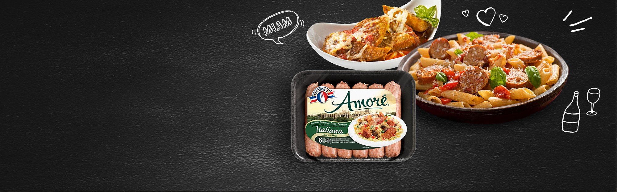 Mild Italian Amoré sausages 