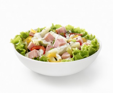 Salade de jambon et pommes de terre aux poivrons grillés