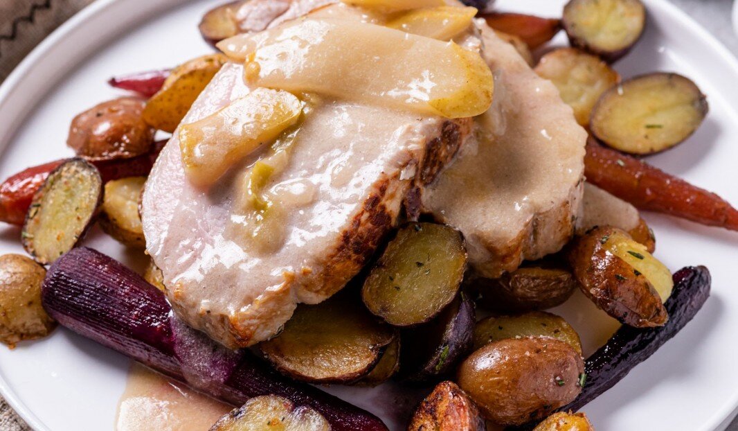 Pork Loin with Pear and Dark Rum sauce