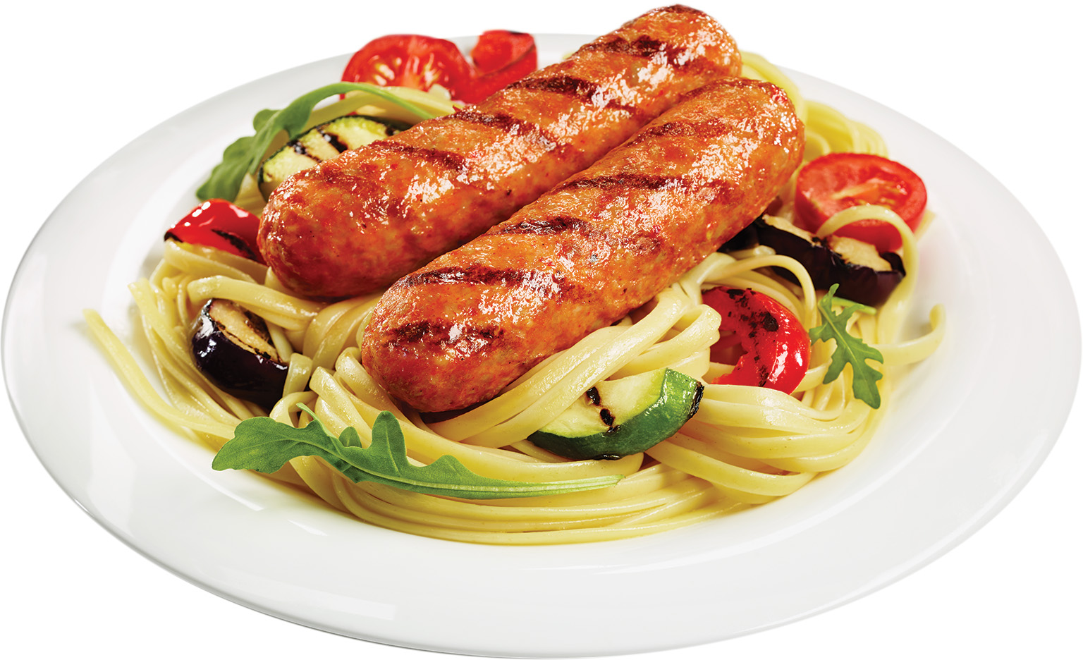 Linguines à la saucisse Italienne épicée et aux légumes grillés