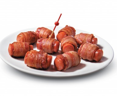 Bouchées de saucisses fumées et bacon