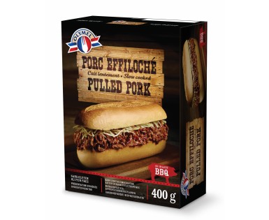 Porc effiloché, cuit lentement sauce BBQ
