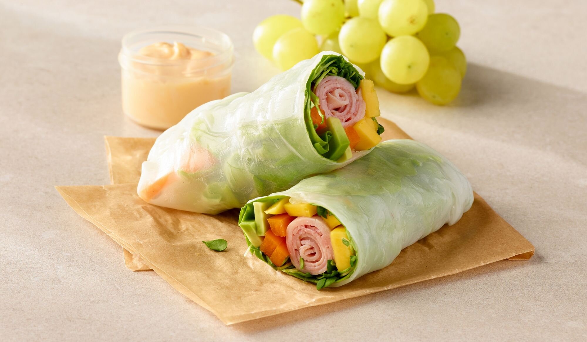 Ham & Mango Spring Rolls 
