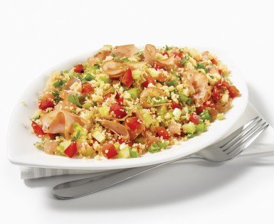 Couscous, ham and vegetable salad 