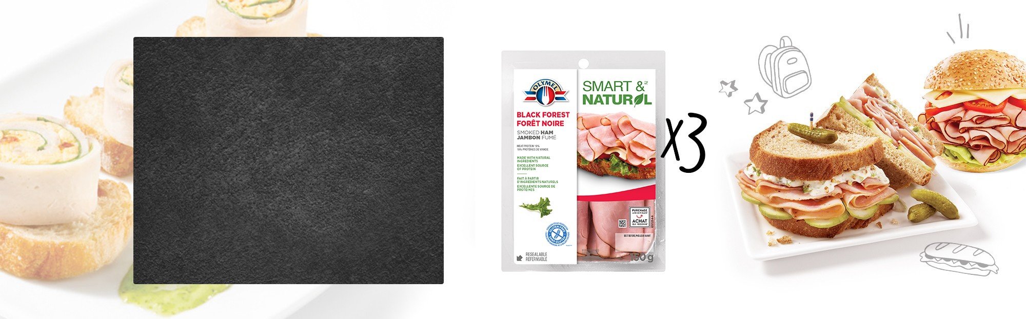 Shaved Black Forest Smoked Ham - Tri pack