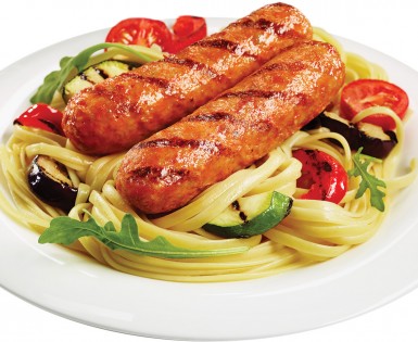 Linguines à la saucisse Italienne épicée et aux légumes grillés
